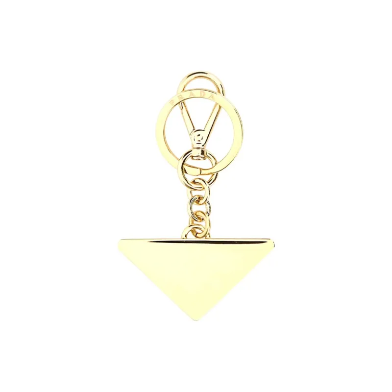 PRADA Logo Plaque Clasp Fastened Keyring-1