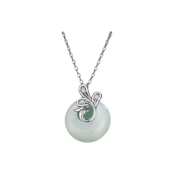 Royal Heaven's Choice Hetian Jade Necklaces Pale Greenish White Jade Unisex