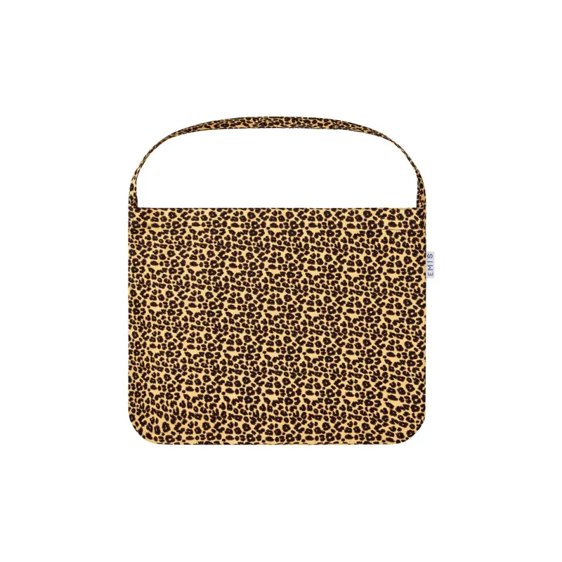 Emis Cotton Handbag, Shoulder Bag Regular Unisex Beige Leopard Print-1