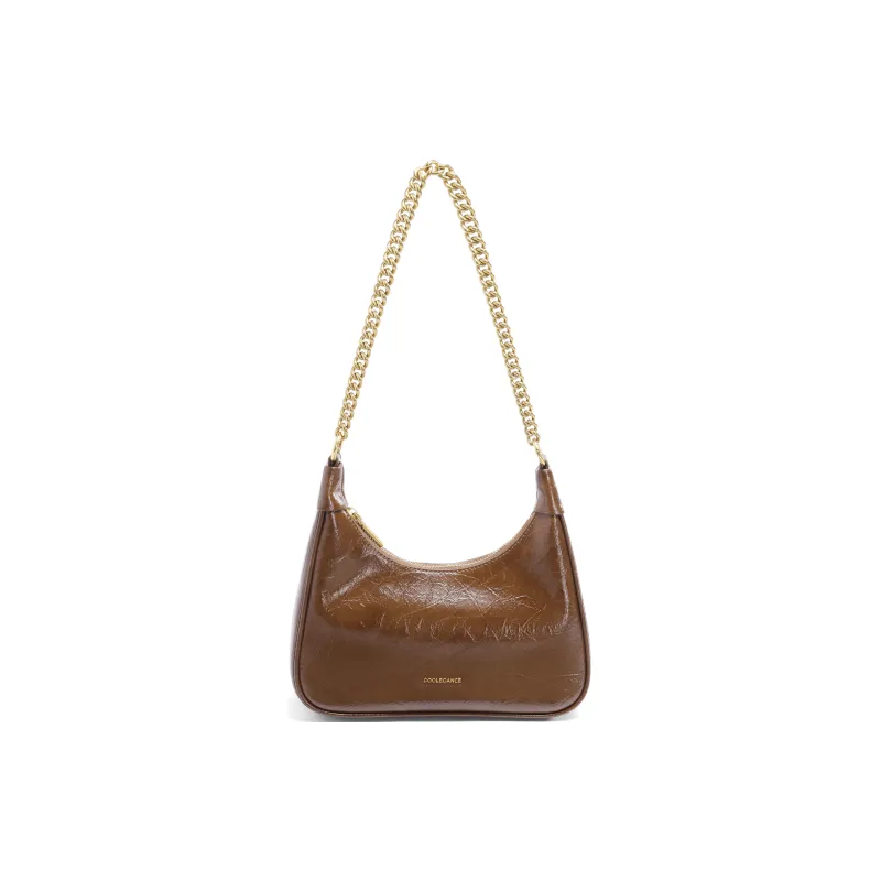 BELLE Artificial Leather Shoulder Bag Medium Size Women's Brown-3