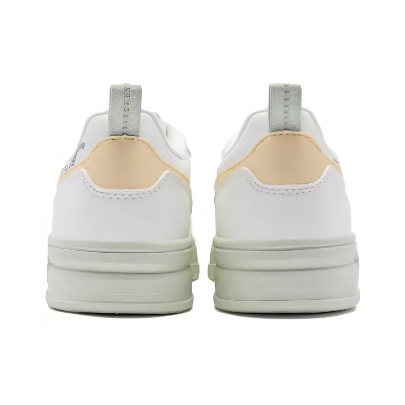 XTEP Innovation Anti Slip Wear Resistant Low Top Skateboard Shoes Women's White Yellow-3