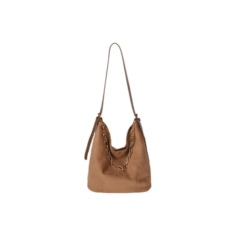 Yalu Suede Material Shoulder Bag Women's Brown/Coffee/Green/Black-12