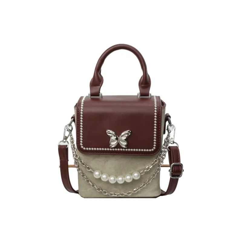 Yalu PU Handbag, Shoulder Bag, Crossbody Bag Regular Women's Dark Tea/Denim Blue/Ecru-7