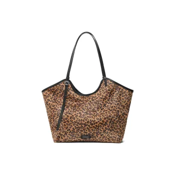BELLE Fabric Tote Bag, Shoulder Bag Large Size Women's Brown