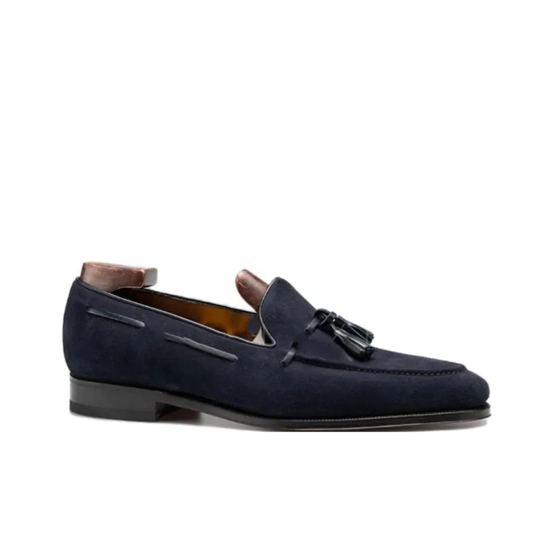 Enzo Bonafe Tassels Loafers Men's Navy-1