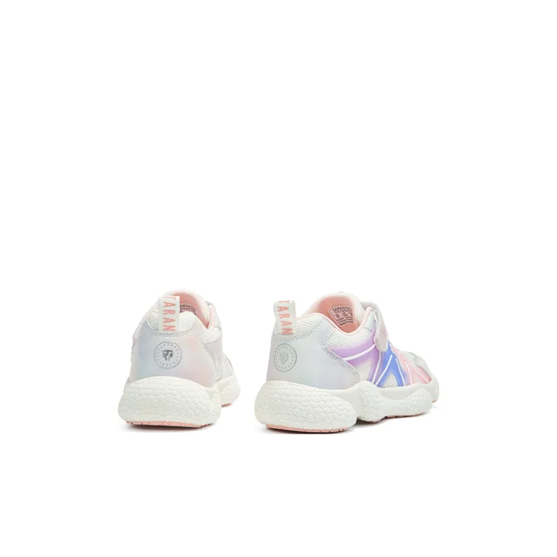 TARANIS Anti Slip Wear Resistant Low Top Kids' Running Shoes Star White/Rose Water Pink/Dream Purple Kids'-1