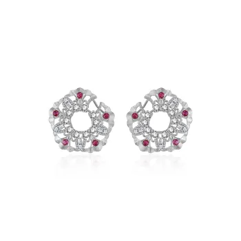 FUNNXI Rhodium Plated S925 Sterling Silver Earrings Women's