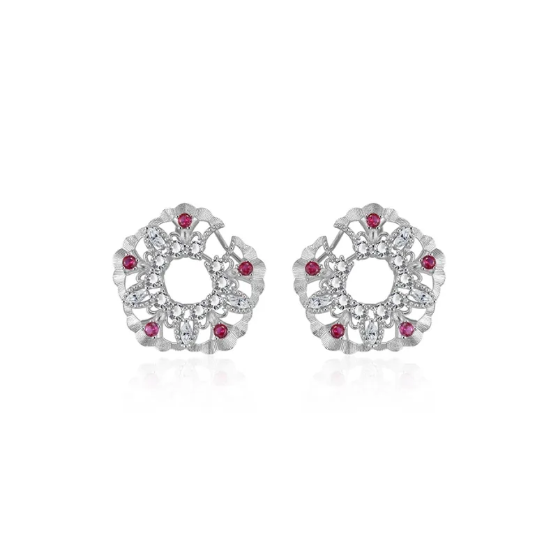 FUNNXI Rhodium Plated S925 Sterling Silver Earrings Women's-0