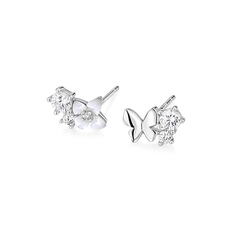 KADER 925 Sterling Silver Stud Earrings Women's Silver, Bestie Same Style Women's-1