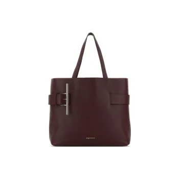 Alexander McQueen Calfskin Tote Bag Shopping Bag Handbag Women's Ox Blood Red