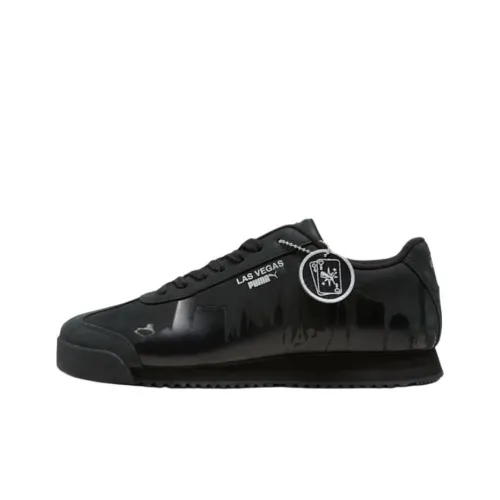 PUMA Roma Anti Slip Wear Resistant Low Top Casual Shoes Men's Black