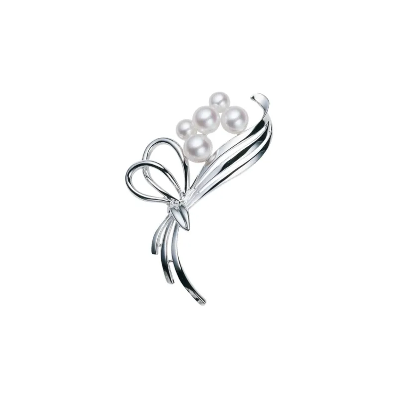 MIKIMOTO Pearl Brooches Unisex Silver-0