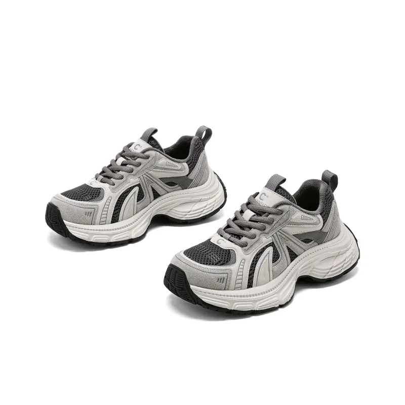 C°BANNER Durable Warm Low Top Chunky Sneakers Women's Gray-2