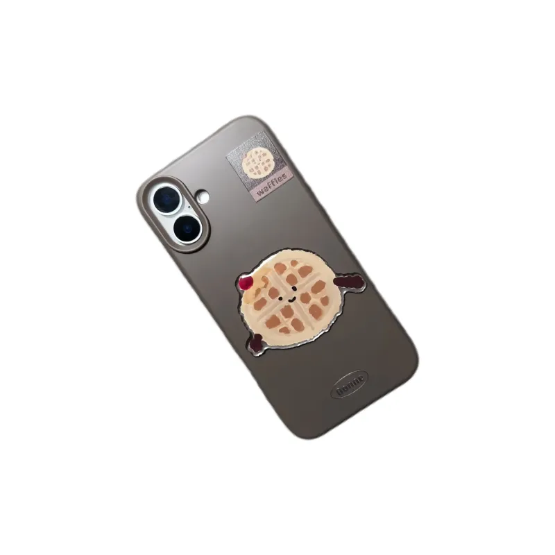 MULEUG TPU Material 3D Effect Air Cushion French Fries Coffee Phone Cases Compatible With IPhone 12/13/14/15/16/PRO/MAX-4