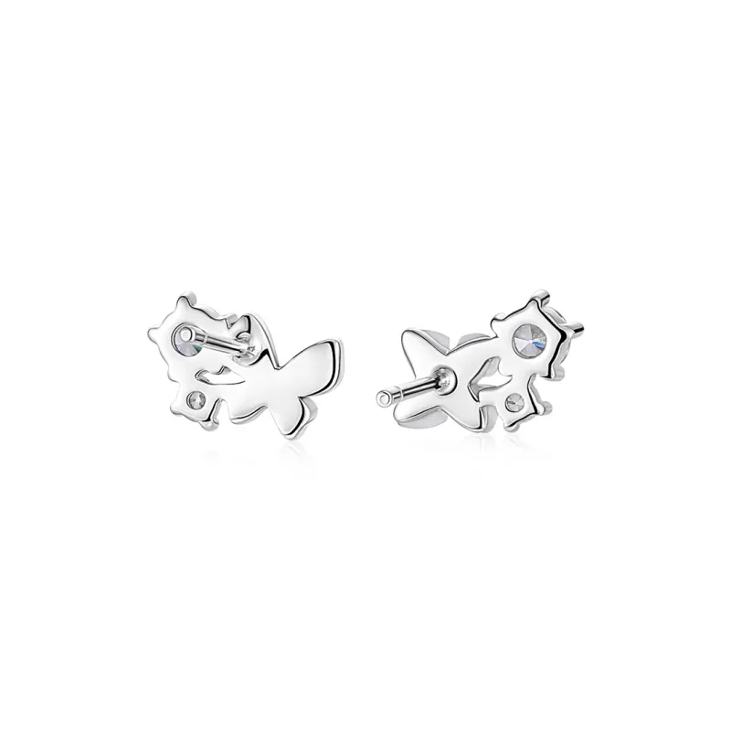 KADER 925 Sterling Silver Stud Earrings Women's Silver, Bestie Same Style Women's-2