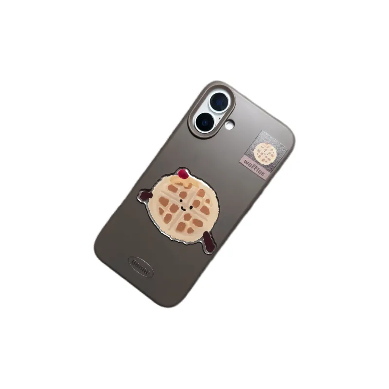MULEUG TPU Material 3D Effect Air Cushion French Fries Coffee Phone Cases Compatible With IPhone 12/13/14/15/16/PRO/MAX-5