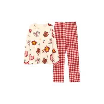 Pretty Lady Pajama Set Women's Heart Red Flower