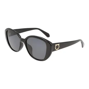 FERRAGAMO Plate Frame Cat Eye Sunglasses Women's Black