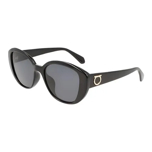 FERRAGAMO Plate Frame Cat Eye Sunglasses Women's Black
