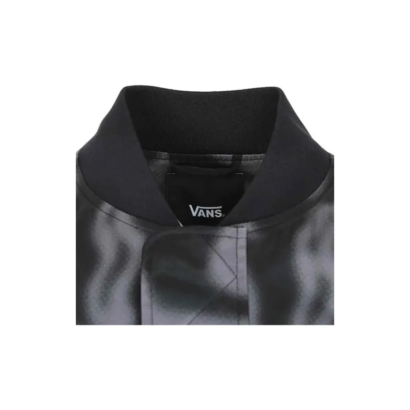 Vans BLUR LOGO BOMBER Baseball Jacket Men's Black Gray-3