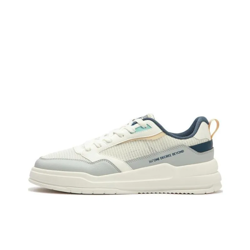 361° Lightweight Low Top Skateboard Shoes Men's White Gray Blue-0