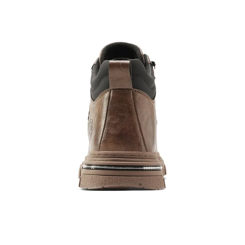 HLA Work Boots Men High Top Black/Brown-8