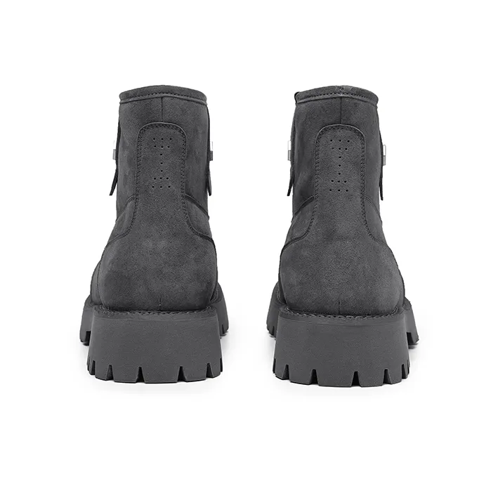 Angelmi Warm And Wear Resistant Short Snow Boots Unisex Gray-4