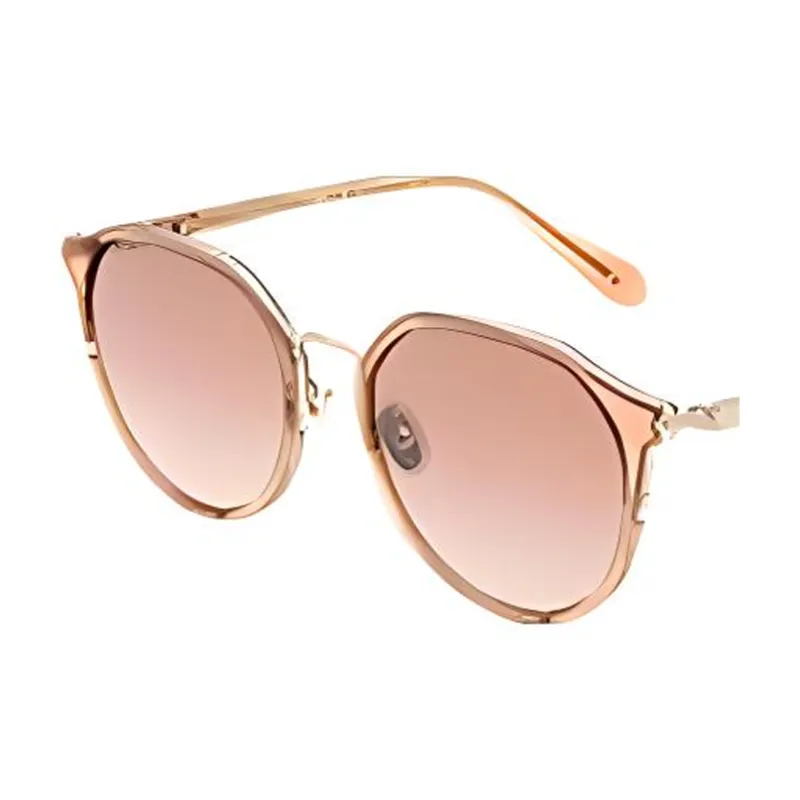 FERRAGAMO Plate Frame Irregular Shape Sunglasses Unisex Gold-1