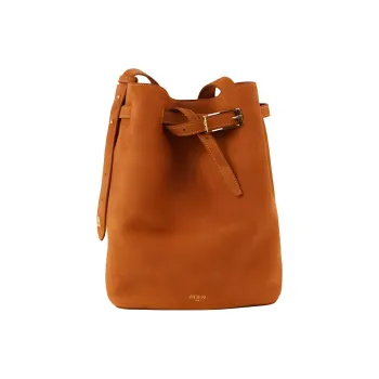 APEDE MOD Cow Leather Bucket Bags Shoulder Bags Medium Size Women's Gold Brown