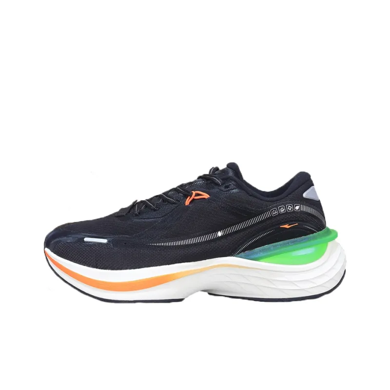 Erke Cushioning, Slip Resistant, And Abrasion Resistant Low Top Casual Running Shoes Men's Black-0
