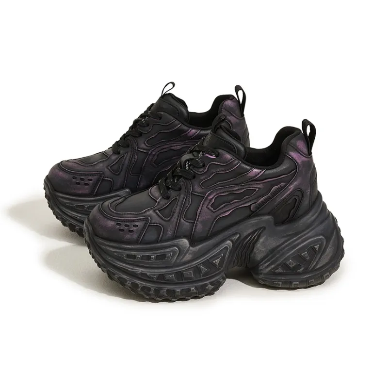 GIGIRYO Cushioning Abrasion Resistant Lightweight Height Increasing Mat Low Top Chunky Sneakers Women's-8