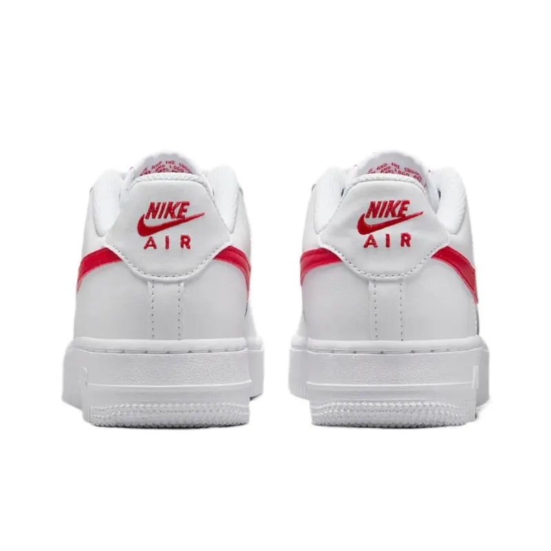 Nike Air Force 1 Lv8 Abrasion Resistant Low Top Kids' Skateboarding Shoes White/University Red Unisex-3