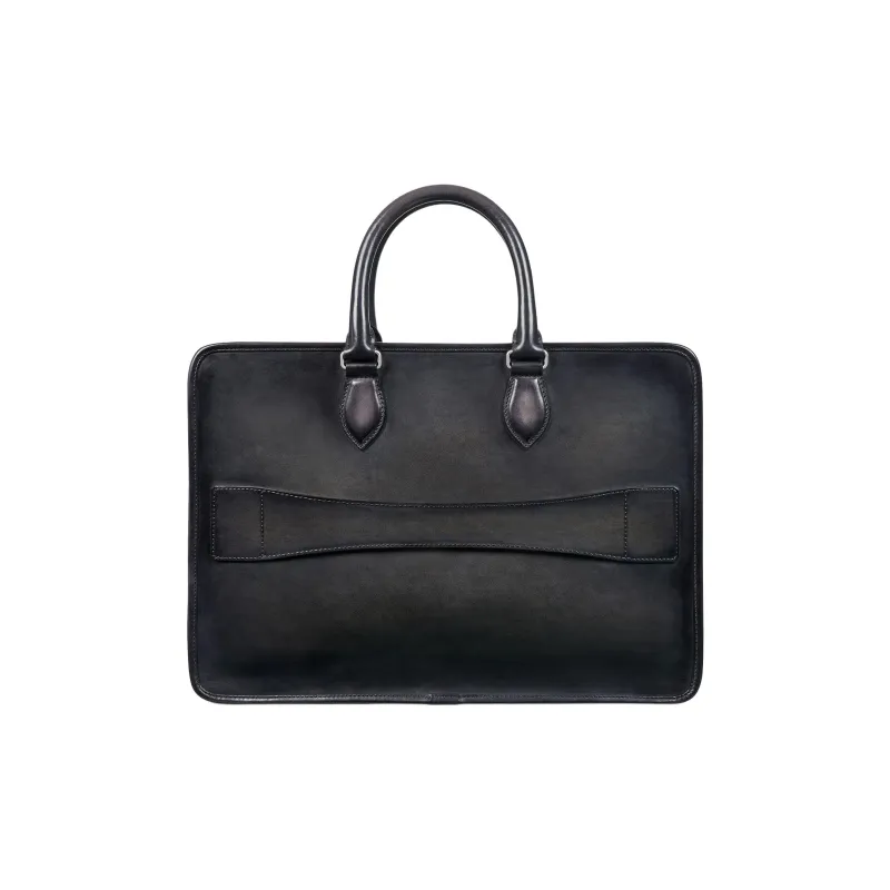 BERLUTI Cow Leather Briefcases Men's Black-3