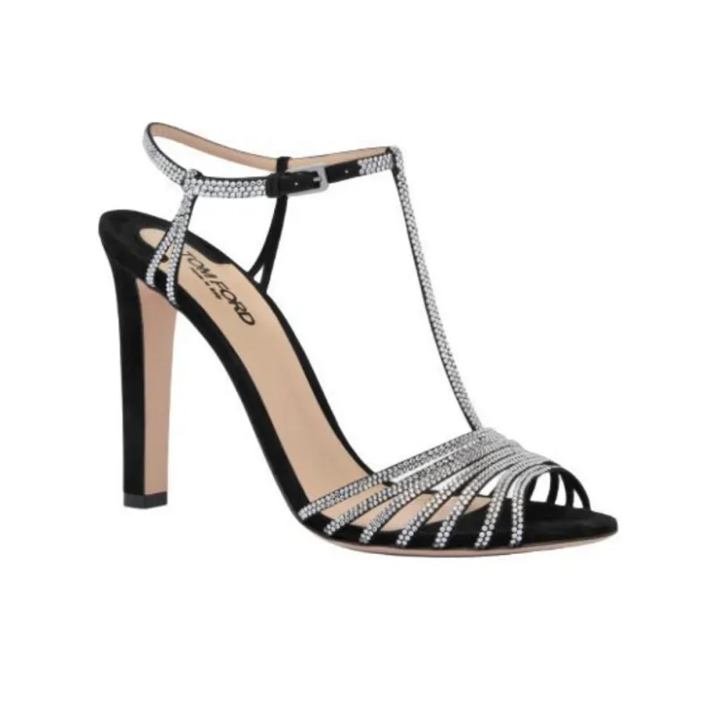 TOM FORD Jeryy One Strap Sandals 10.5cm Women's Black-2