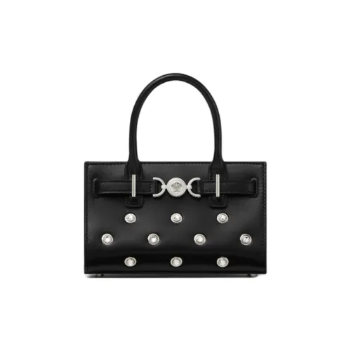VERSACE Medusa '95 Lambskin Tote Bag Shopping Bag Handbag Mini Women's Black