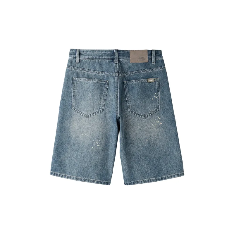 HLA Denim Shorts Men's Blue Gray Denim Gradient Light-1