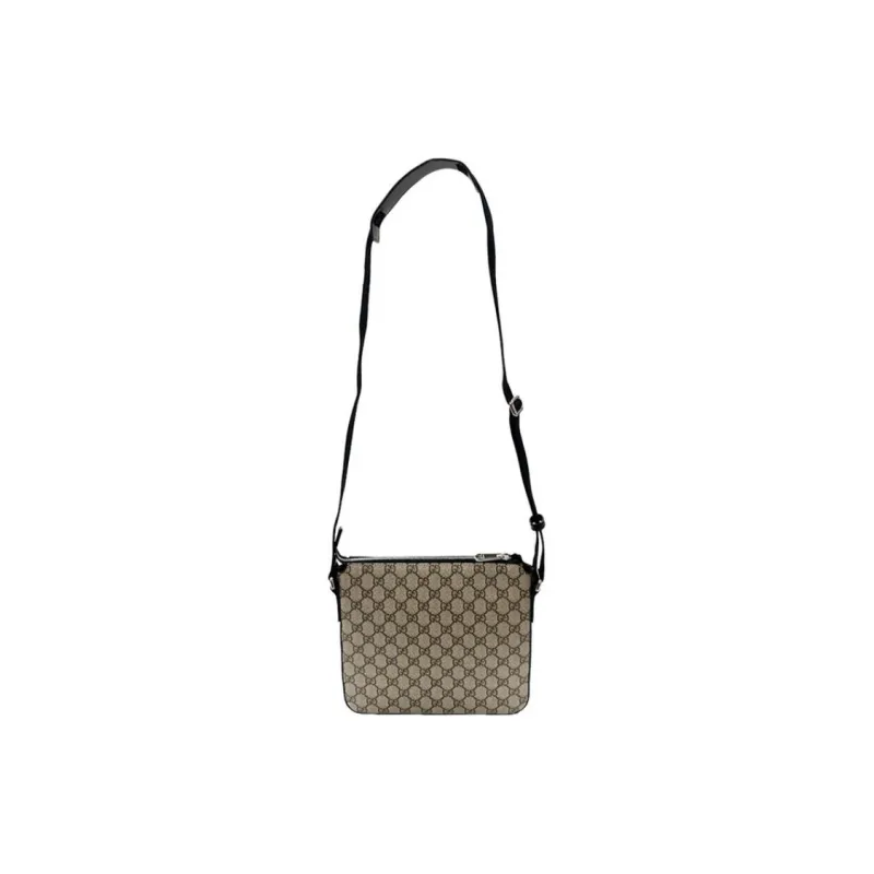 GUCCI GG Supreme Canvas Canvas Bag Crossbody Bag Shoulder Bag Unisex Beige-2