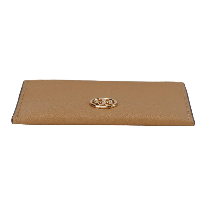 TORY BURCH Kira Leather Card Holder Regular Women's Light Brown-3