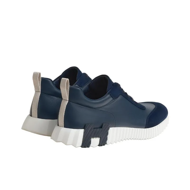 HERMES Bouncing Low Top Casual Shoes Men's Sea Blue-2