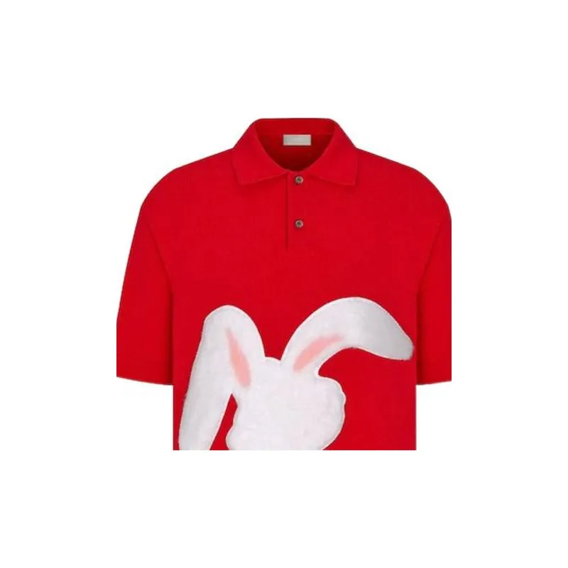 DIOR DIOR SS23 Chinese New Year Polo Shirt Men's Red-4