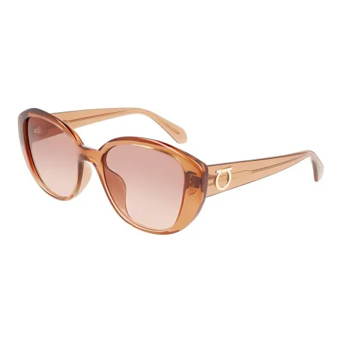 FERRAGAMO Plate Frame Cat Eye Sunglasses Women's Brown