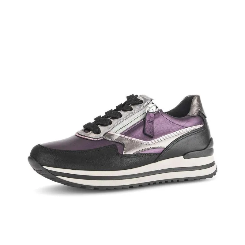 Gabor Comfort Low-Top Casual Shoes Women's Black Purple-2