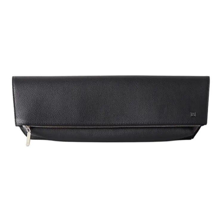 TOTEME Cow Leather Clutch Large Size Women's Black-4