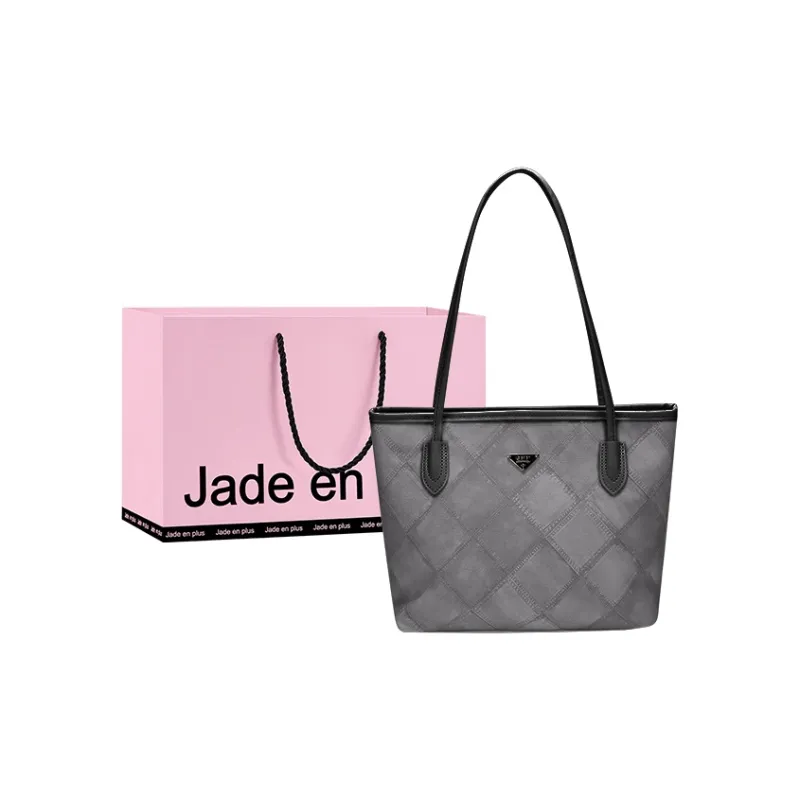 Jade En Plus PU Shoulder Bag Regular Women's Ecru Black Tea-8