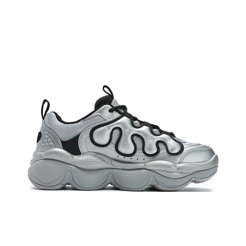 FILA PEASE Non slip Breathable And Wear resistant Low Top Casual Shoes Women's Silver Gray-1