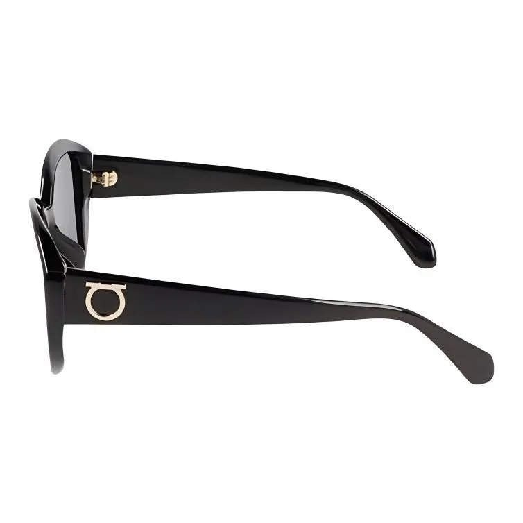 FERRAGAMO Plate Frame Cat Eye Sunglasses Women's Black-3