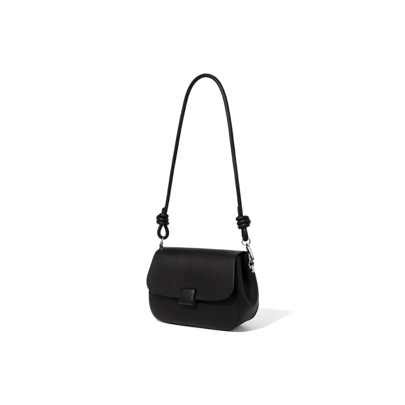 Carnival Keep Cow Leather Shoulder Bag Regular Women's Coffee/Black-6