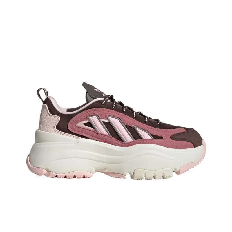 Adidas Originals OZGAIA Breathable Anti Slip And Wear Resistant Low Top Chunky Sneakers Women's Dark Brown-1
