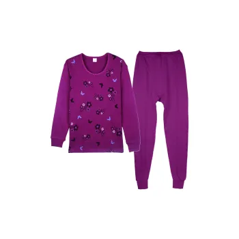Cotton Gene Thermal Set Women's Fuchsia