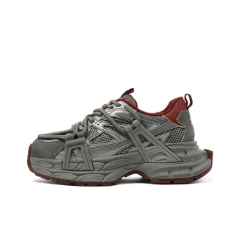 UBZ Height Increasing Wear Resistant Slip Resistant Low Top Chunky Sneakers Women's Graphite Gray